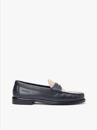 Tommy Hilfiger Leren loafer met reli&euml;flogo