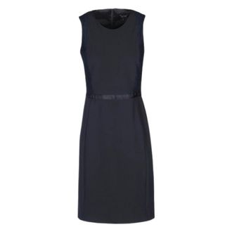 Emporio Armani Elegante Zwarte Jurk - Dames - Korte kleedjes - Blauw - S - Polyester - Kleedjes