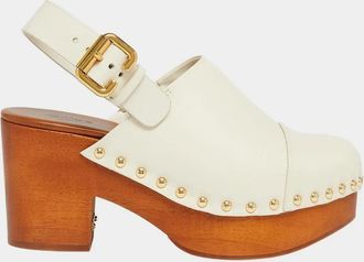 Chlo&eacute; Jeannette Leather Slingback Platform Clogs