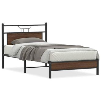 Berkfield Home Bed Frame without Mattress Brown Oak 107x203 cm Engineered Wood