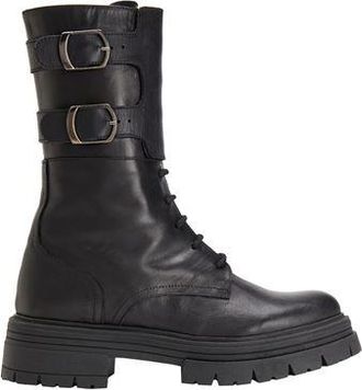 8 by YOOX LEATHER COMBAT ANKLE BOOT