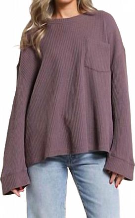Free People Dawson Thermal Top In Choco Grape