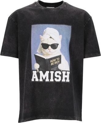 Amish Camiseta Oversized Rich Cat - Tops - Hombre - Negro - S