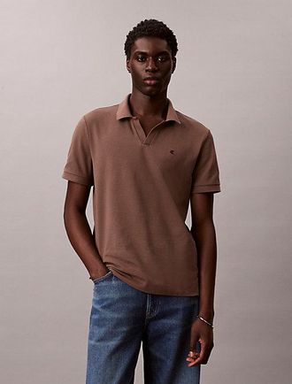 Calvin Klein Cotton Piqu&eacute; Open Collar Polo Shirt
