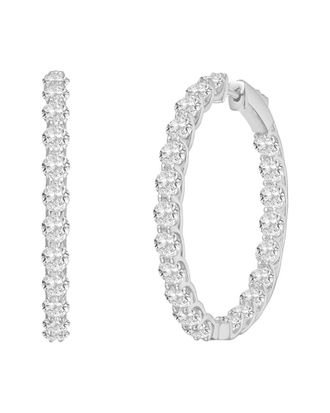 Rachel Glauber Plated Cz Hoop Earrings