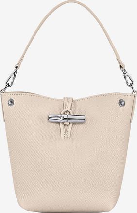 Longchamp Bucket-Tasche aus genarbtem Leder Bambou XS