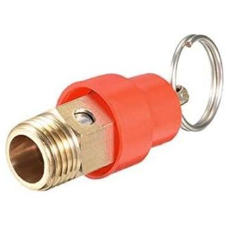 OEM V&aacute;lvula De Seguridad Para Compresor De Aire, Limitadora De Presi&oacute;n G1/4 Macho, Ajuste De Presi&oacute;n De 115 Psi, Tapa Roja, 1 Unidad - Crezuo