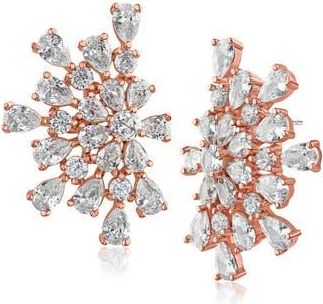 Kenneth Jay Lane Cubic Zirconia Burst Statement Earrings in Rose Gold at Nordstrom Rack