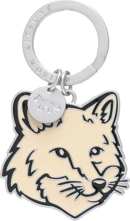 Maison Kitsun&eacute; Bold Fox Head keyring - men - Metal - OS - Neutrals