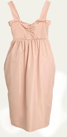 Chlo&eacute; Ruffle Sweetheart-Neck Sleeveless Technical Taffeta Midi Dress