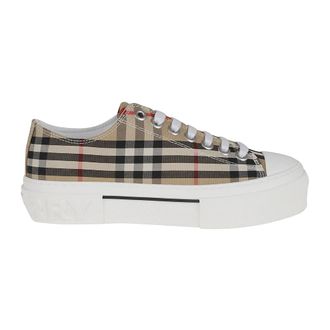 Burberry Sneakers, female, Beige, Size: 7 1/2 US Vintage Check Cotton Sneakers