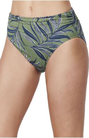 Gottex La Palm Shirred High Waist Swim Bottom in Dusk-Green at Nordstrom, Size 10