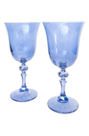 Estelle Colored Glass Set of 2 Regal Goblets in Blue at Nordstrom