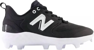 New Balance Mens Baseball Cleats Shoe In Molded Black/ White