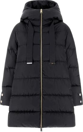 Herno A-Shape Satin Down Jacket - Heren - Gewatteerde jassen - Zwart - XS - Katoen - Jassen