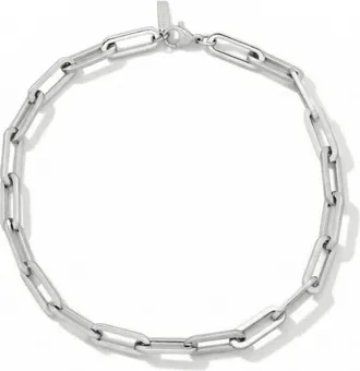 Pompeii3 Yasmine 6mm Paperclip Anklet Silver Plated 10 Length