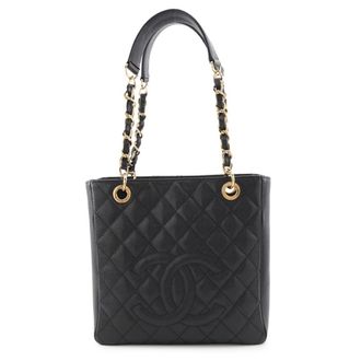 Chanel Black Grained Calfskin Tote Bag (Pre-Owned)