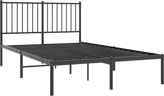 vidaXL Estructura Cama Sin Colch&oacute;n Con Cabecero Metal Negro 120x190 Cm Vidaxl