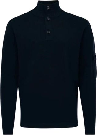 Gentiluomo Turtle Buttons LS - Heren - Truien - Blauw - Maat: M Wol
