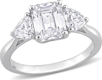 Delmar Octagon Cut & Trilliant Cut Moissanite Ring in White at Nordstrom Rack, Size 9
