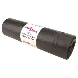 vidaXL Bolsas De Basura Con Cierre De Cord&oacute;n 150 Unidades Negras 240 L Vidaxl