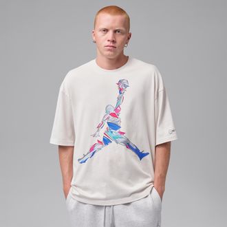 Nike Jordan Mens Jordan Brooklyn Oversized Graphic T-Shirt in Grey | IH0692-030