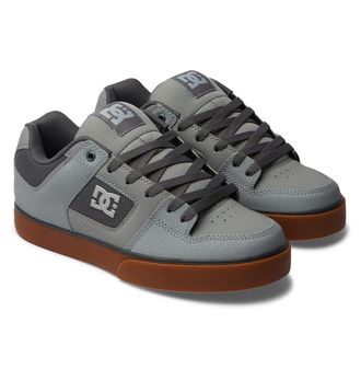 DC Sneaker DC SHOES Pure, Herren, Gr. 12,5(46,5), grau (carbon, gum), Obermaterial:55, 4% Leder, 44, 6% Synthetik;, Schuhe Sneaker