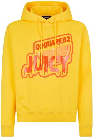 Dsquared2 graphic-print cotton hoodie - men - Cotton - S - Yellow
