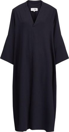 Maison Margiela oversize v-neck shift dress - women - Polyester - 36 - Black