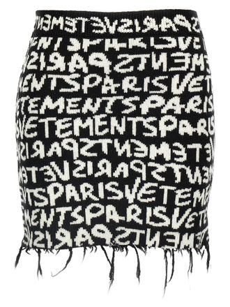 VETEMENTS Womens Paris Monogram Mini Skirt