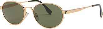 Fendi Oval-frame Metal Sunglasses - Gold - One Size