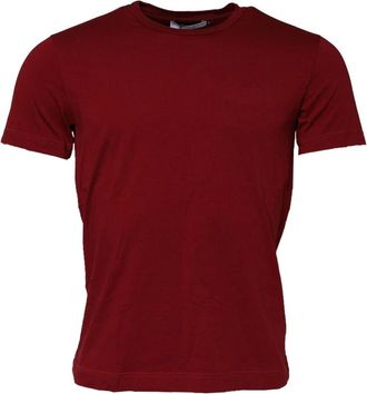 Dolce & Gabbana T-shirt met ronde hals en korte mouwen - Heren - T-shirts - Bruin - M - Katoen - Tops