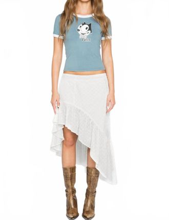 Daisy Street Womens Lovelace Midi Skirt In White