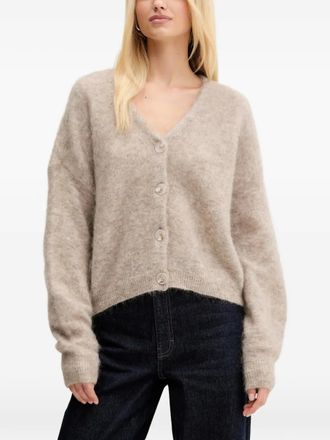 Gestuz GZdebbie button v-neck cardigan - women - Mohair/Wool/Polyamide/Elastane - L - Neutrals