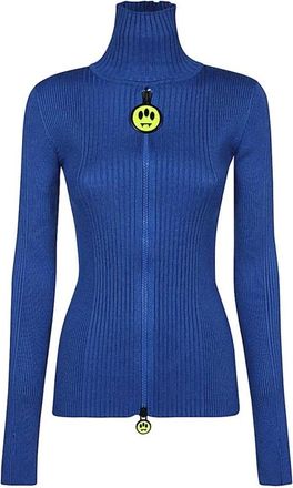 Barrow Geribbelde ritsvest - Dames - Coltruien - Blauw - S - Polyester - Truien & Vesten