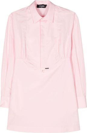 Dsquared2 bib-collar cotton dress - women - Cotton - 38 - Pink