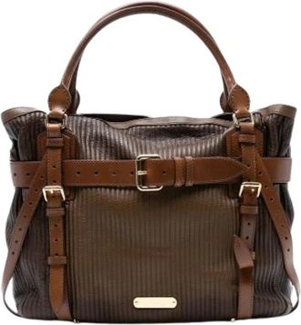 Burberry Pre-owned Handbags, female, Brown, Size: ONE SIZE Pre-owned Leather Handbag