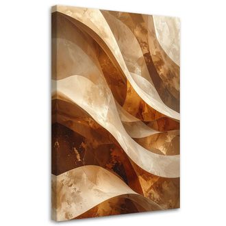 Feeby Cuadro Sobre Lienzo, Formas Abstractas Olas Beige, 80x120