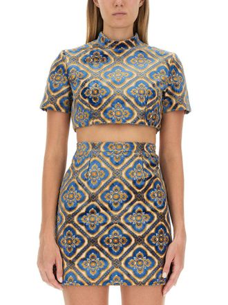 Etro Viscose-Cotton Cropped Blouse - Multicolor