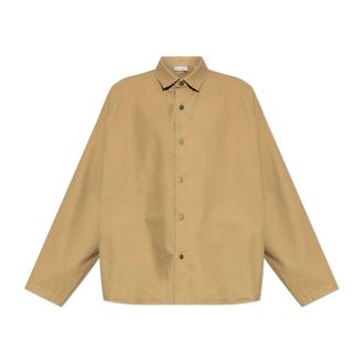 Fear of God Casual Shirts, male, Beige, Size: 2XL Cotton Canvas Overshirt