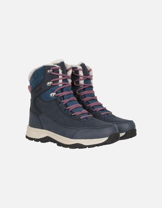 Mountain Warehouse Womens Mountain Warehouse Womens/Ladies Tundra Leather Snow Boots - Navy - Size: 4