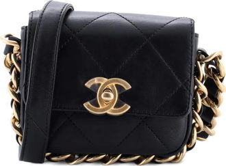 Chanel Framing Chain Flap Bag Quilted Calfskin Mini crossbody bag - Zwart