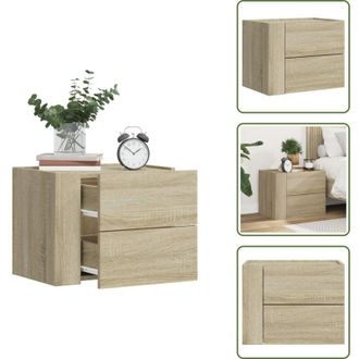 vidaXL Comodino in legno composito - vidaXL Comodino a Muro Rovere Sonoma 45x30x35 cm - Comodino con cassetti