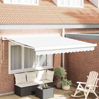 vidaXL Vidaxl - Toldo Retr&aacute;ctil Manual Blanco 300 X 250 Cm Tela, Metal