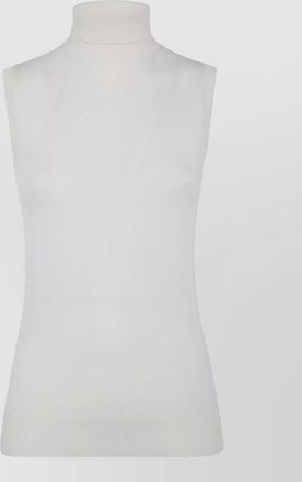 Sportmax virgin wool ribbed turtleneck sleeveless top