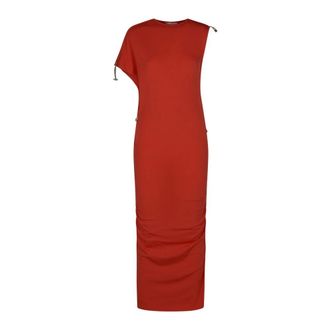 Coperni Maxi Dresses, female, Red, Size: XS Adjustable Knit Dress