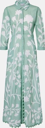 Juliet Dunn Floral scalloped cotton shirt dress