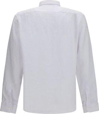 HUGO BOSS Mens Regular-Fit Linen Shirt White