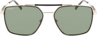Ferragamo SF298S703 Metal Frame Sunglasses - Black