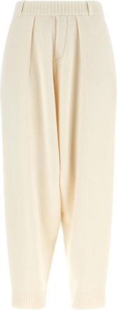 Coperni Sarouel Gebreide Broek - Dames - Sweatpants - Beige - XS - Wol - Broeken